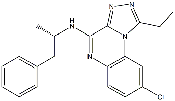 4-[(S)-1-Methyl-2-phenylethylamino]-1-ethyl-8-chloro[1,2,4]triazolo[4,3-a]quinoxaline Struktur