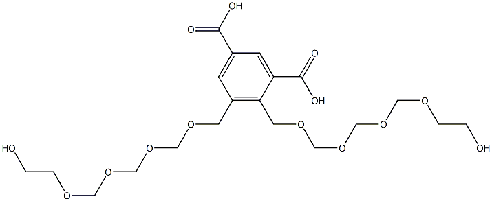 4,5-Bis(10-hydroxy-2,4,6,8-tetraoxadecan-1-yl)isophthalic acid Struktur