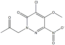 6-Nitro-4-chloro-5-methoxy-2-(2-oxopropyl)pyridazin-3(2H)-one Struktur