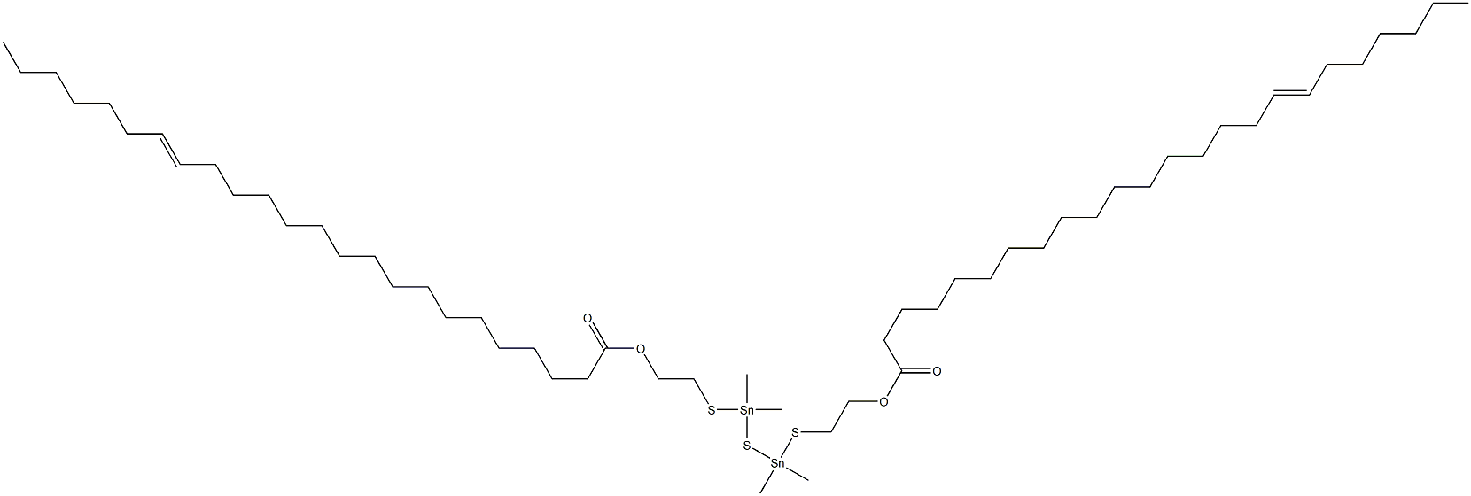 Bis[dimethyl[[2-(16-tricosenylcarbonyloxy)ethyl]thio]stannyl] sulfide Struktur