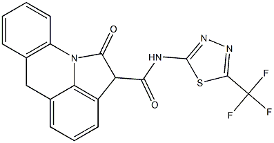 N-(5-Trifluoromethyl-1,3,4-thiadiazol-2-yl)-1,2-dihydro-1-oxo-6H-pyrrolo[3,2,1-de]acridine-2-carboxamide Struktur