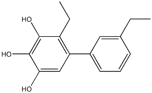 4-Ethyl-5-(3-ethylphenyl)benzene-1,2,3-triol Struktur