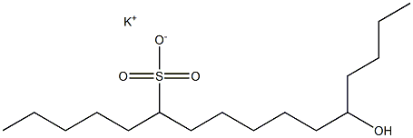 12-Hydroxyhexadecane-6-sulfonic acid potassium salt Struktur