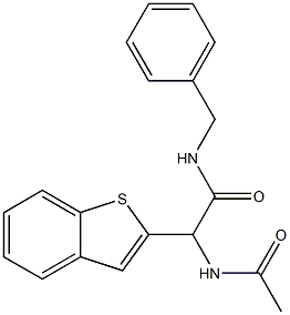 2-Acetylamino-2-(benzo[b]thiophen-2-yl)-N-benzylacetamide Struktur