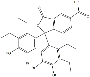 1,1-Bis(5-bromo-2,3-diethyl-4-hydroxyphenyl)-1,3-dihydro-3-oxoisobenzofuran-5-carboxylic acid Struktur