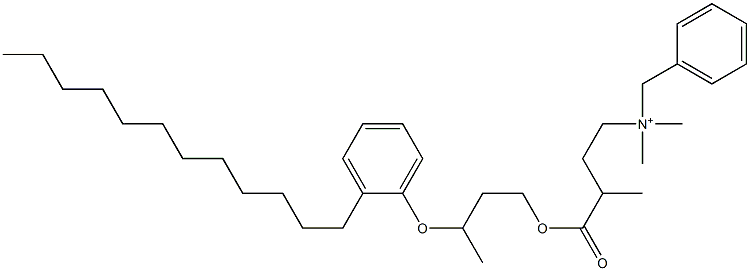 N,N-Dimethyl-N-benzyl-N-[3-[[3-(2-dodecylphenyloxy)butyl]oxycarbonyl]butyl]aminium Struktur