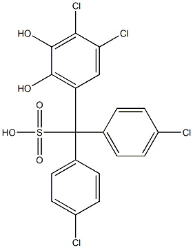 (3,4-Dichloro-5,6-dihydroxyphenyl)bis(4-chlorophenyl)methanesulfonic acid Struktur