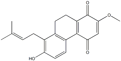 9,10-Dihydro-7-hydroxy-2-methoxy-8-(3-methyl-2-butenyl)-1,4-phenanthrenedione Struktur