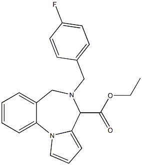 5-(4-Fluorobenzyl)-5,6-dihydro-4H-pyrrolo[1,2-a][1,4]benzodiazepine-4-carboxylic acid ethyl ester Struktur