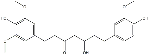 1-(3,5-Dimethoxy-4-hydroxyphenyl)-5-hydroxy-7-(3-methoxy-4-hydroxyphenyl)-3-heptanone Struktur