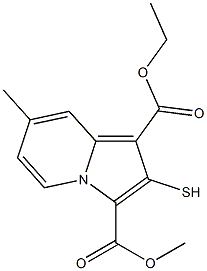 1-Ethoxycarbonyl-3-methoxycarbonyl-7-methylindolizine-2-thiol Struktur