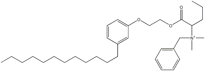 N,N-Dimethyl-N-benzyl-N-[1-[[2-(3-dodecylphenyloxy)ethyl]oxycarbonyl]butyl]aminium Structure