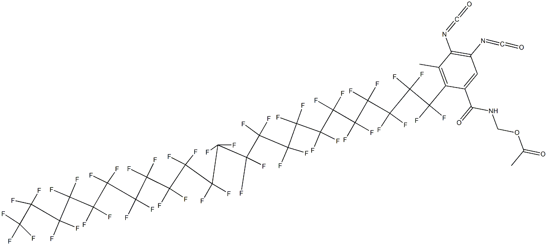 N-(Acetyloxymethyl)-2-(heptatetracontafluorotricosyl)-4,5-diisocyanato-3-methylbenzamide Struktur