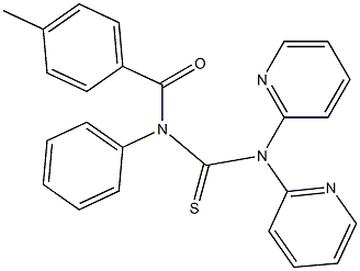 3,3-Di(2-pyridyl)-1-(4-methylbenzoyl)-1-phenylthiourea Struktur