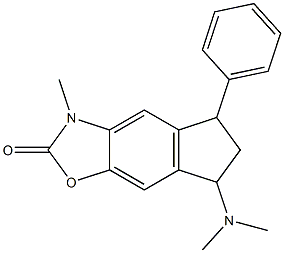 6,7-Dihydro-7-dimethylamino-3-methyl-5-phenyl-5H-indeno[5,6-d]oxazol-2(3H)-one Struktur