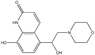 8-Hydroxy-5-(1-hydroxy-2-morpholinoethyl)-2(1H)-quinolone Struktur