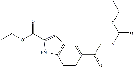 5-[2-(Ethoxycarbonylamino)acetyl]-1H-indole-2-carboxylic acid ethyl ester Struktur