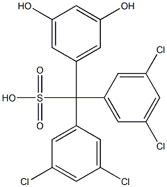 Bis(3,5-dichlorophenyl)(3,5-dihydroxyphenyl)methanesulfonic acid Struktur