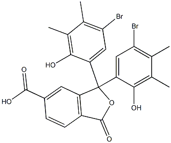 1,1-Bis(5-bromo-2-hydroxy-3,4-dimethylphenyl)-1,3-dihydro-3-oxoisobenzofuran-6-carboxylic acid Struktur