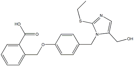 2-[4-(2-Ethylthio-5-hydroxymethyl-1H-imidazol-1-ylmethyl)phenoxymethyl]benzoic acid Struktur