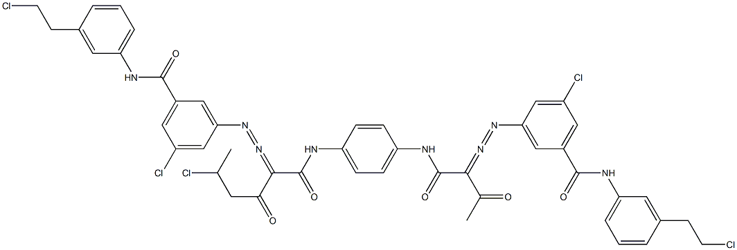 3,3'-[2-(1-Chloroethyl)-1,4-phenylenebis[iminocarbonyl(acetylmethylene)azo]]bis[N-[3-(2-chloroethyl)phenyl]-5-chlorobenzamide] Struktur