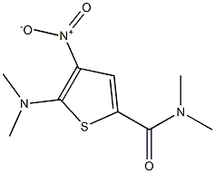 2-(Dimethylamino)-3-nitro-5-dimethylcarbamoylthiophene Struktur