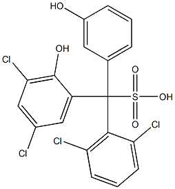 (2,6-Dichlorophenyl)(3,5-dichloro-2-hydroxyphenyl)(3-hydroxyphenyl)methanesulfonic acid Struktur