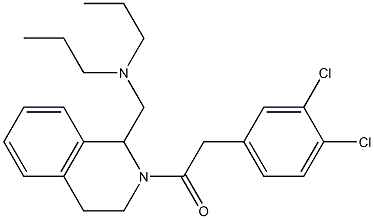 1,2,3,4-Tetrahydro-2-[(3,4-dichlorophenyl)acetyl]-1-[dipropylaminomethyl]isoquinoline Struktur