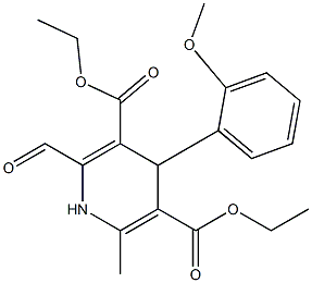 4-(2-Methoxyphenyl)-2-formyl-6-methyl-1,4-dihydropyridine-3,5-dicarboxylic acid diethyl ester Struktur