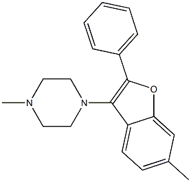 6-Methyl-3-(4-methylpiperazin-1-yl)-2-phenylbenzofuran Struktur