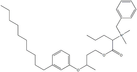 N,N-Dimethyl-N-benzyl-N-[1-[[3-(3-decylphenyloxy)butyl]oxycarbonyl]butyl]aminium Struktur