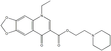 1,4-Dihydro-1-ethyl-4-oxo-6,7-(methylenedioxy)quinoline-3-carboxylic acid (2-piperidinoethyl) ester Struktur