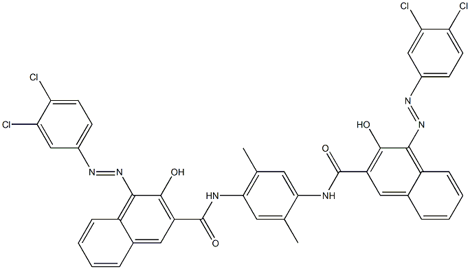 N,N'-(2,5-Dimethyl-1,4-phenylene)bis[4-[(3,4-dichlorophenyl)azo]-3-hydroxy-2-naphthalenecarboxamide] Struktur