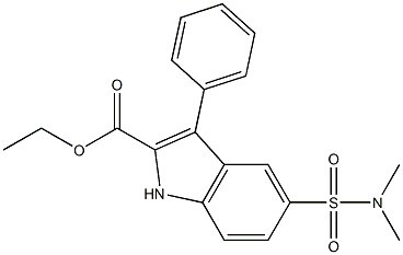 5-[(Dimethylamino)sulfonyl]-3-phenyl-1H-indole-2-carboxylic acid ethyl ester Struktur