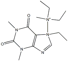 N,N-Diethyl-1,2,3,6-tetrahydro-N,1,3-trimethyl-2,6-dioxo-7H-purine-7-ethan-1-aminium Struktur