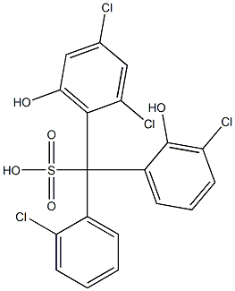 (2-Chlorophenyl)(3-chloro-2-hydroxyphenyl)(2,4-dichloro-6-hydroxyphenyl)methanesulfonic acid Struktur