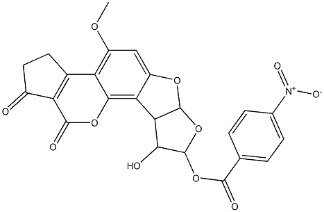 2,3,6a,8,9,9a-Hexahydro-8,9-dihydroxy-4-methoxycyclopenta[c]furo[3',2':4,5]furo[2,3-h][1]benzopyran-1,11-dione 8-(p-nitrobenzoate) Struktur