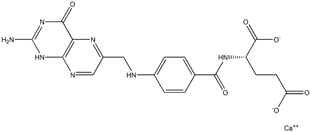 N-[4-[[[(2-Amino-1,4-dihydro-4-oxopteridin)-6-yl]methyl]amino]benzoyl]-L-glutamic acid calcium salt Struktur