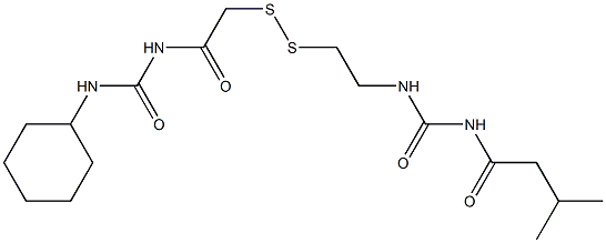 1-(3-Methylbutyryl)-3-[2-[[(3-cyclohexylureido)carbonylmethyl]dithio]ethyl]urea Struktur