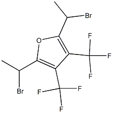 2,5-Bis(1-bromoethyl)-3,4-bis(trifluoromethyl)furan Struktur