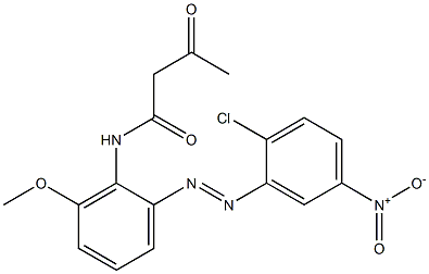 2-Acetyl-2'-(2-chloro-5-nitrophenylazo)-6'-methoxyacetanilide Struktur