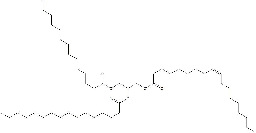 L-Glycerol 1-myristate 2-palmitate 3-oleate Struktur