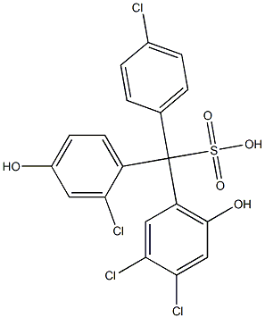 (4-Chlorophenyl)(2-chloro-4-hydroxyphenyl)(3,4-dichloro-6-hydroxyphenyl)methanesulfonic acid Struktur