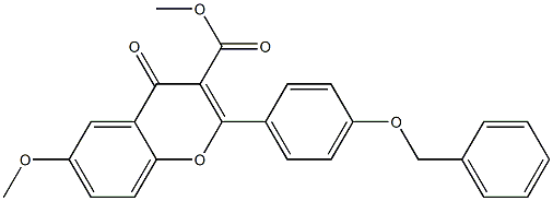 6-Methoxy-2-[4-benzyloxyphenyl]-4-oxo-4H-1-benzopyran-3-carboxylic acid methyl ester Struktur