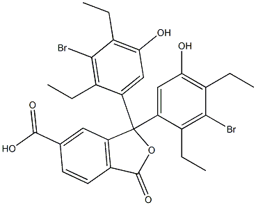 1,1-Bis(3-bromo-2,4-diethyl-5-hydroxyphenyl)-1,3-dihydro-3-oxoisobenzofuran-6-carboxylic acid Struktur