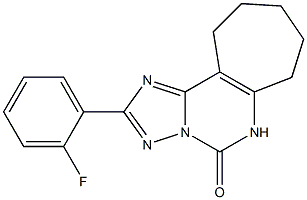 2-(2-Fluorophenyl)-5,6,7,8,9,10-hexahydro-4H-1,3,3a,5-tetraazacyclohept[e]inden-4-one Struktur