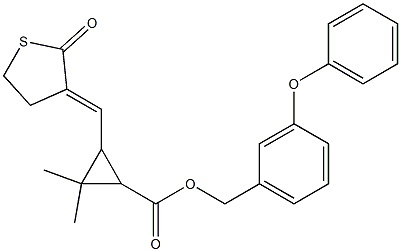 3-[[(3E)-2-Oxothiolan-3-ylidene]methyl]-2,2-dimethylcyclopropanecarboxylic acid 3-phenoxybenzyl ester Struktur