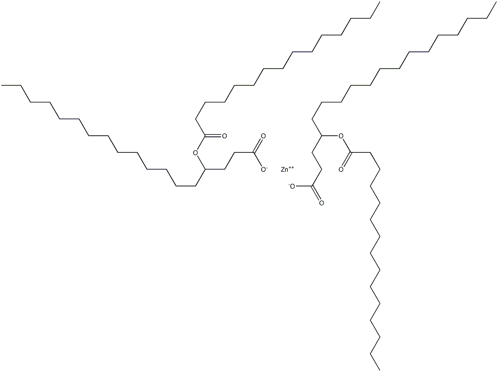 Bis(4-pentadecanoyloxyoctadecanoic acid)zinc salt Struktur