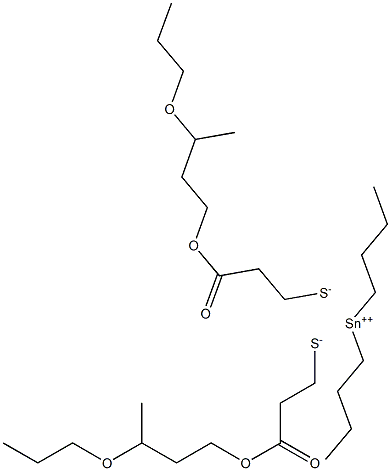 Dibutyltin(IV)bis[3-(3-propoxybutoxy)-3-oxopropane-1-thiolate] Struktur