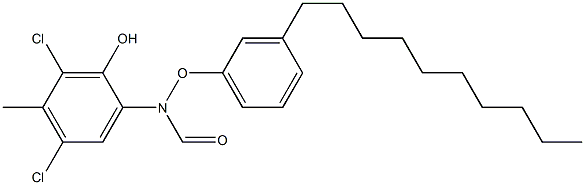 2-(3-Decylphenoxyformylamino)-4,6-dichloro-5-methylphenol Struktur